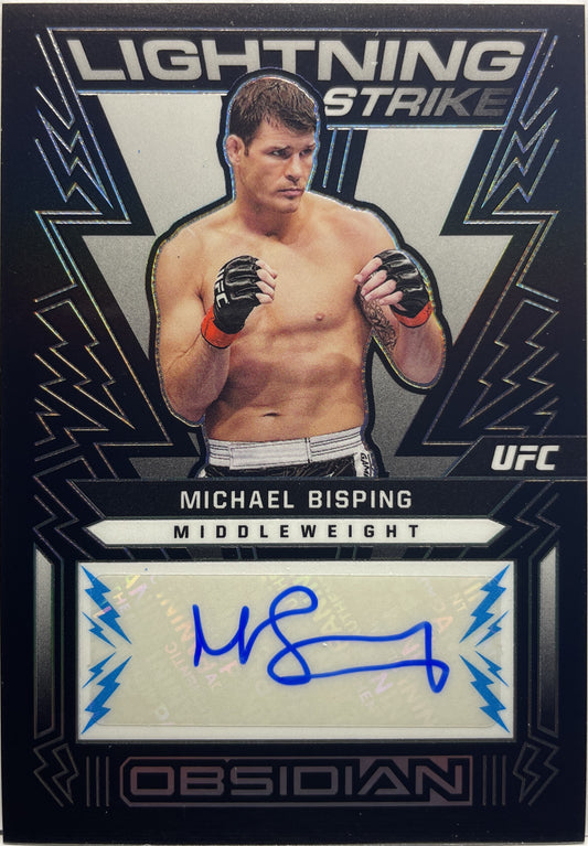 Michael Bisping 22/49 Autograph Lightning Strike Obsidian Blue Chronicles UFC 2023