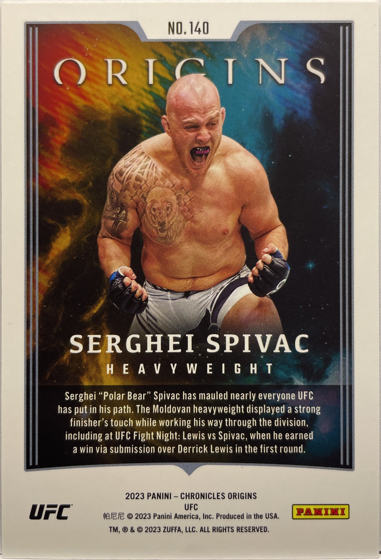 Serghei Spivac 3/10 Origins Gold Chronicles UFC 2023