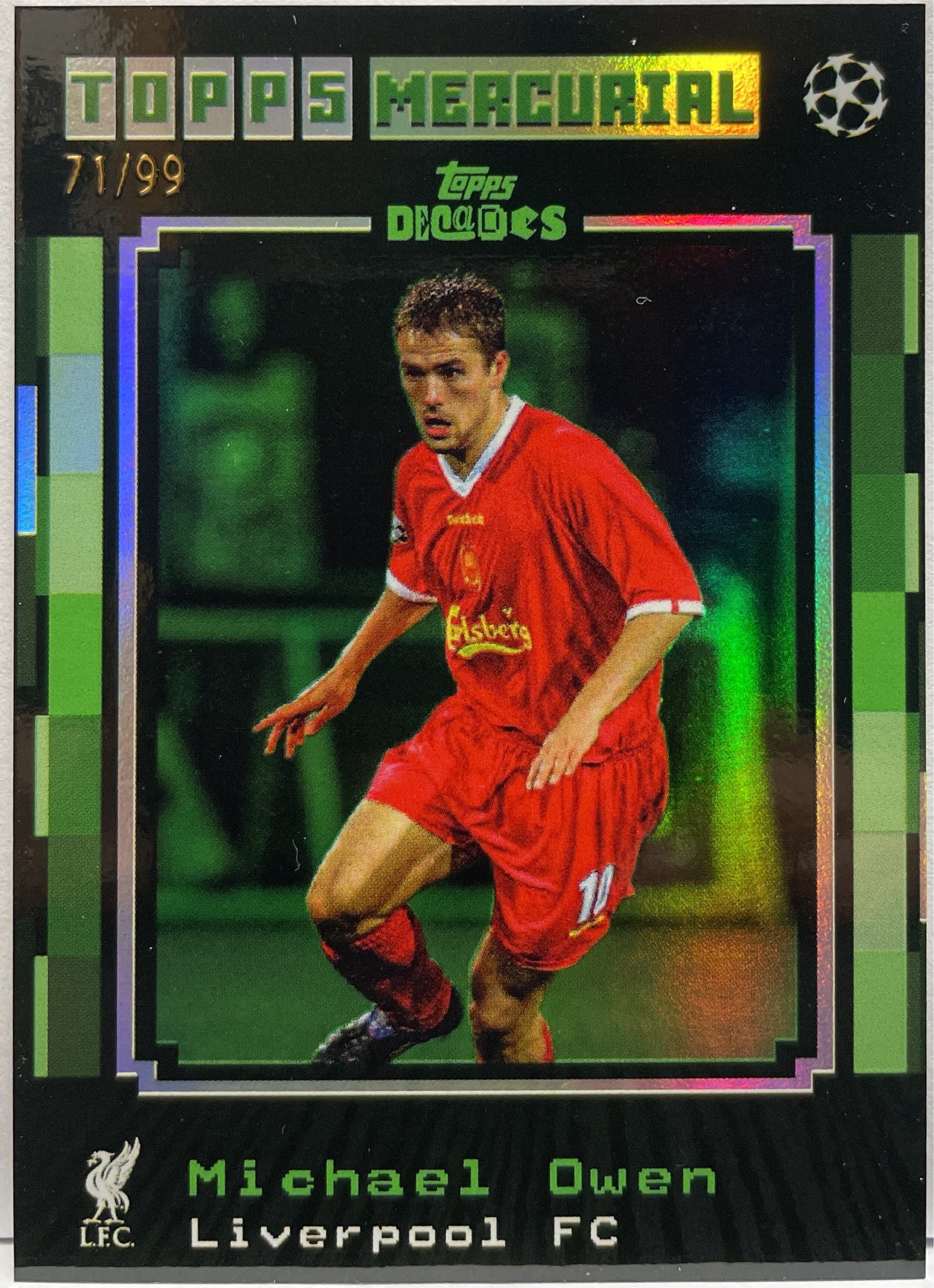 Michael owen 71/99 Mercurial Green Topps Decades 2024/25