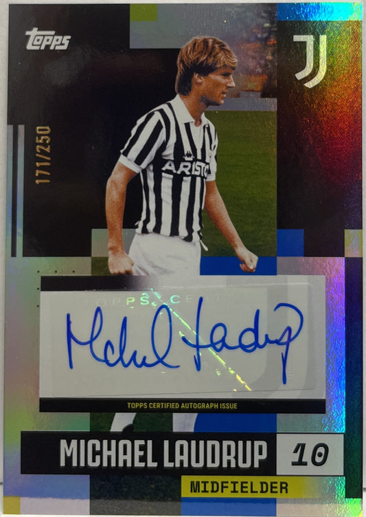 Michael Laudrup 171/250 Autograph Blue Topps Juventus Premium Team Set 2024/25