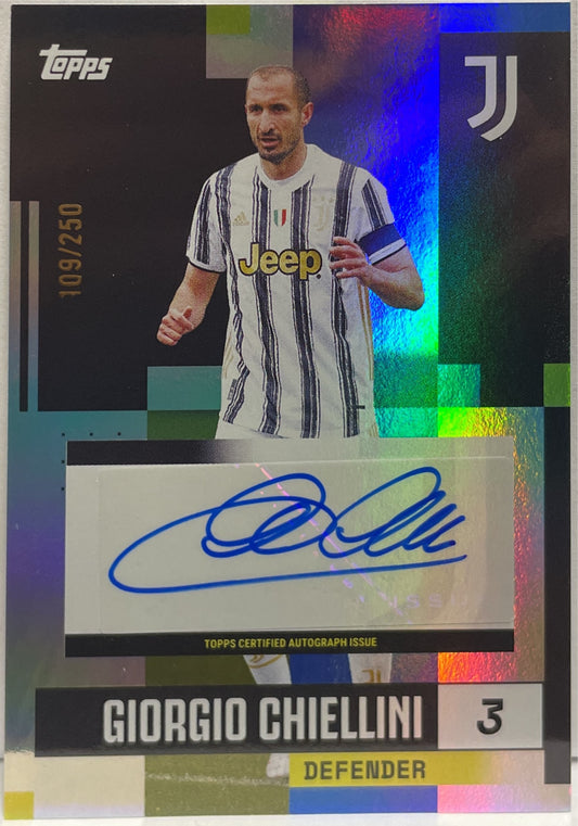 Giorgio Chiellini 109/250 Autograph Blue Topps Juventus Premium Team Set 2024/25