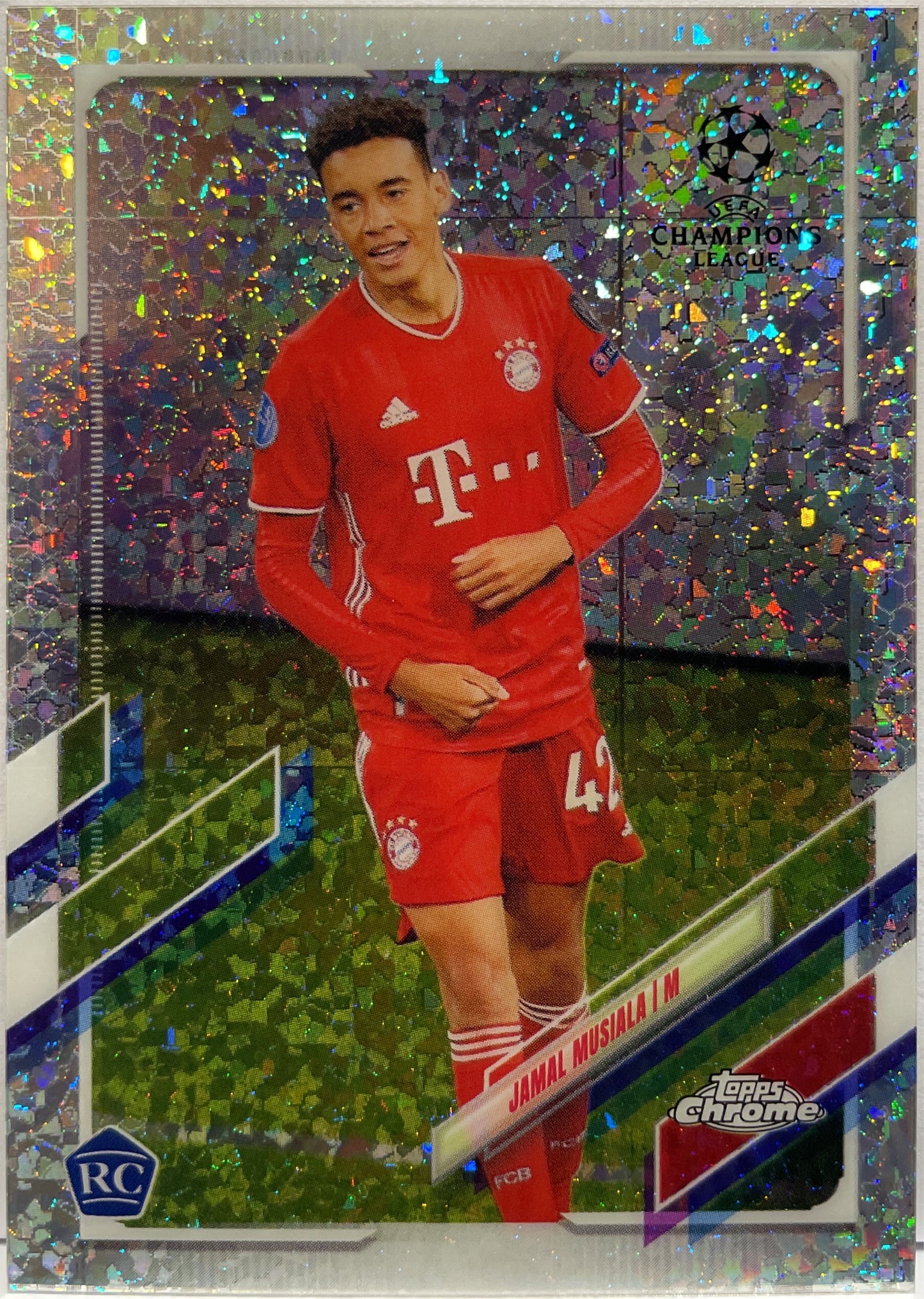 Jamal Musiala Rookie Speckle Refractor Topps Chrome UCL 2020/21