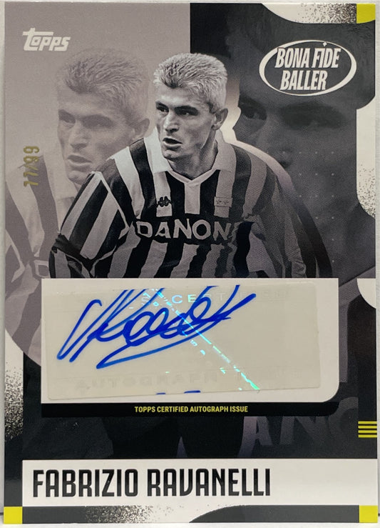 Fabrizio Ravanelli 77/99 Autograph Bona Fide Baller Topps FC Juventus Premium Team Set 2024/25