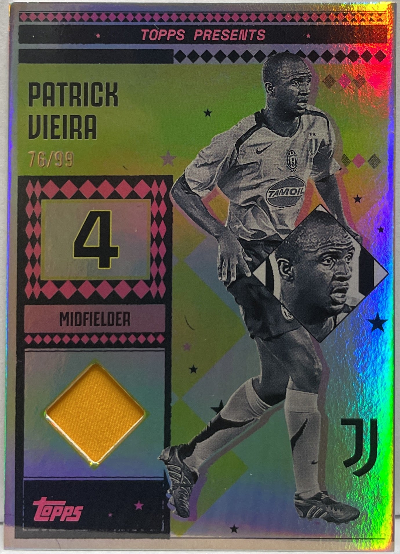 Patrick Vieira 76/99 Patch Vintage Lady Relic Pink Topps Juventus Premium Team Set 2024/25