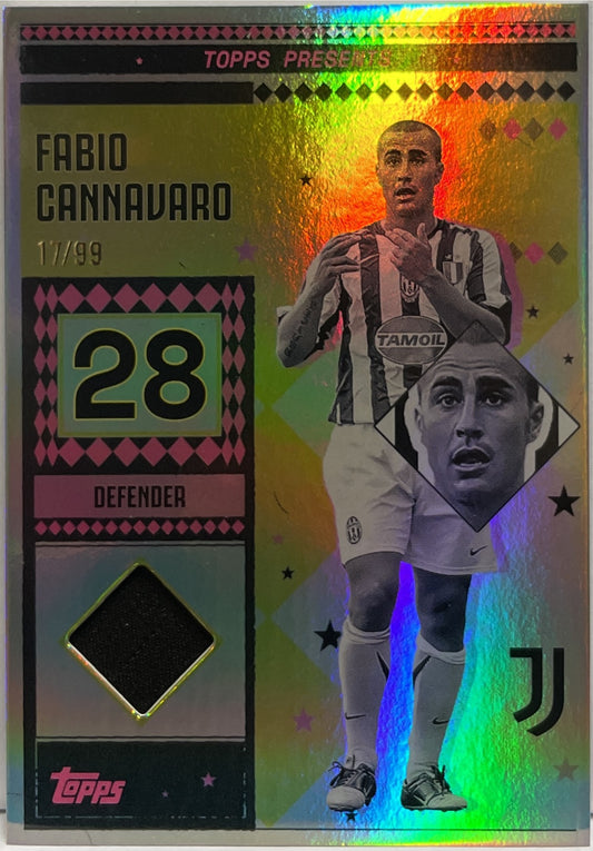Fabio Cannavaro 17/99 Patch Vintage Lady Relic Pink Topps Juventus Premium Team Set 2024/25