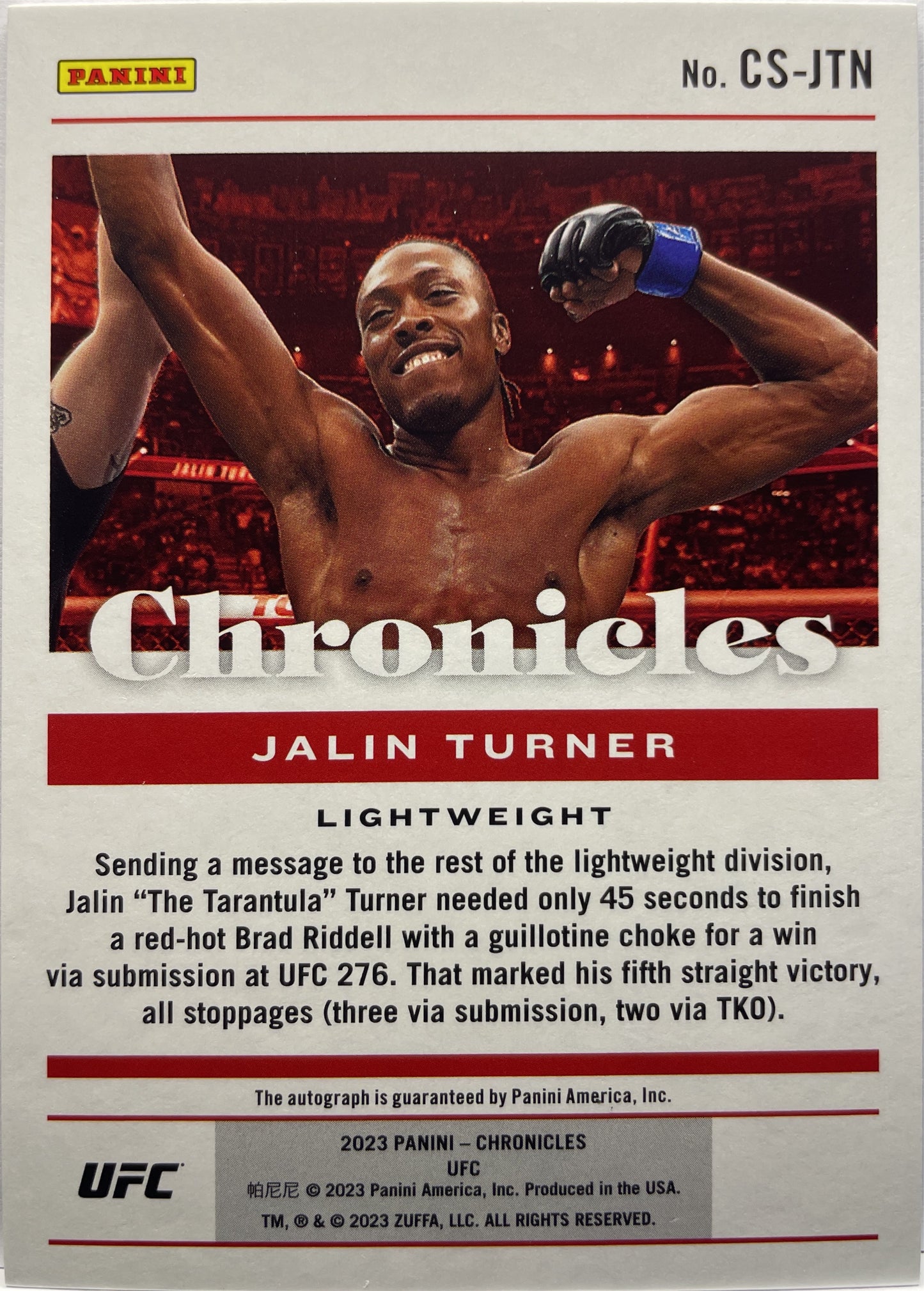 Jalin Turner Autograph Chronicles UFC 2023