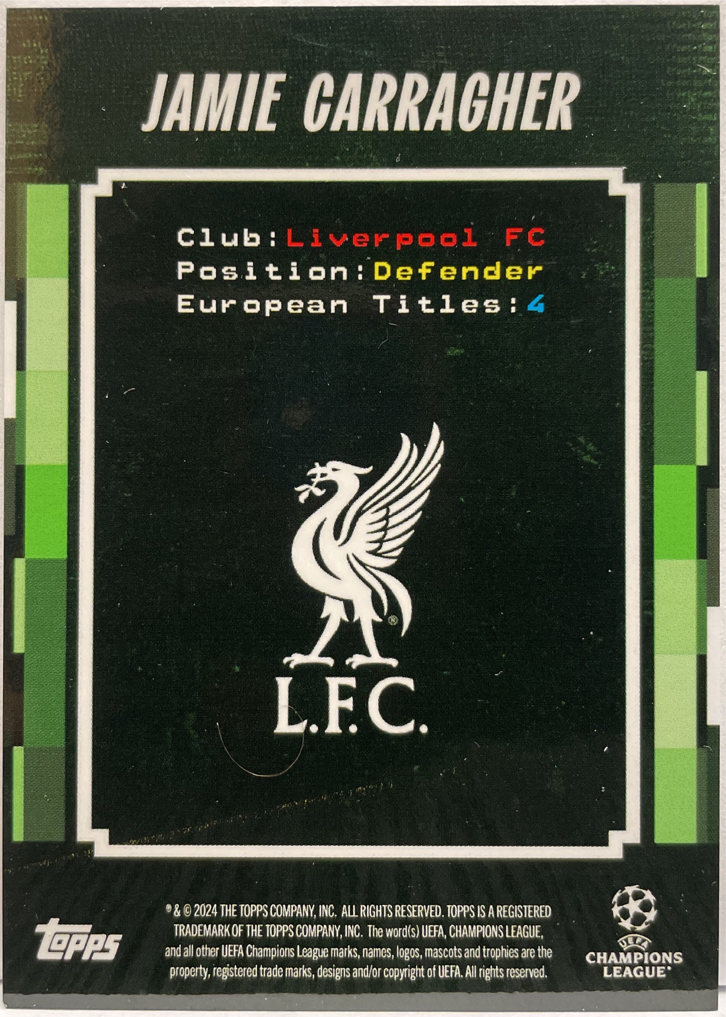 Jamie Carragher 88/99 Mercurial Green Topps Decades 2024/25