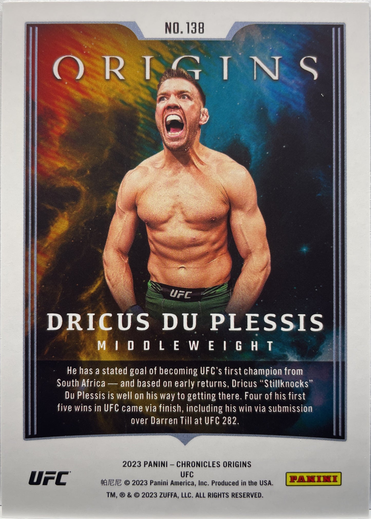 Dricus Du Plessis 51/99 Origins Blue Chronicles UFC 2023