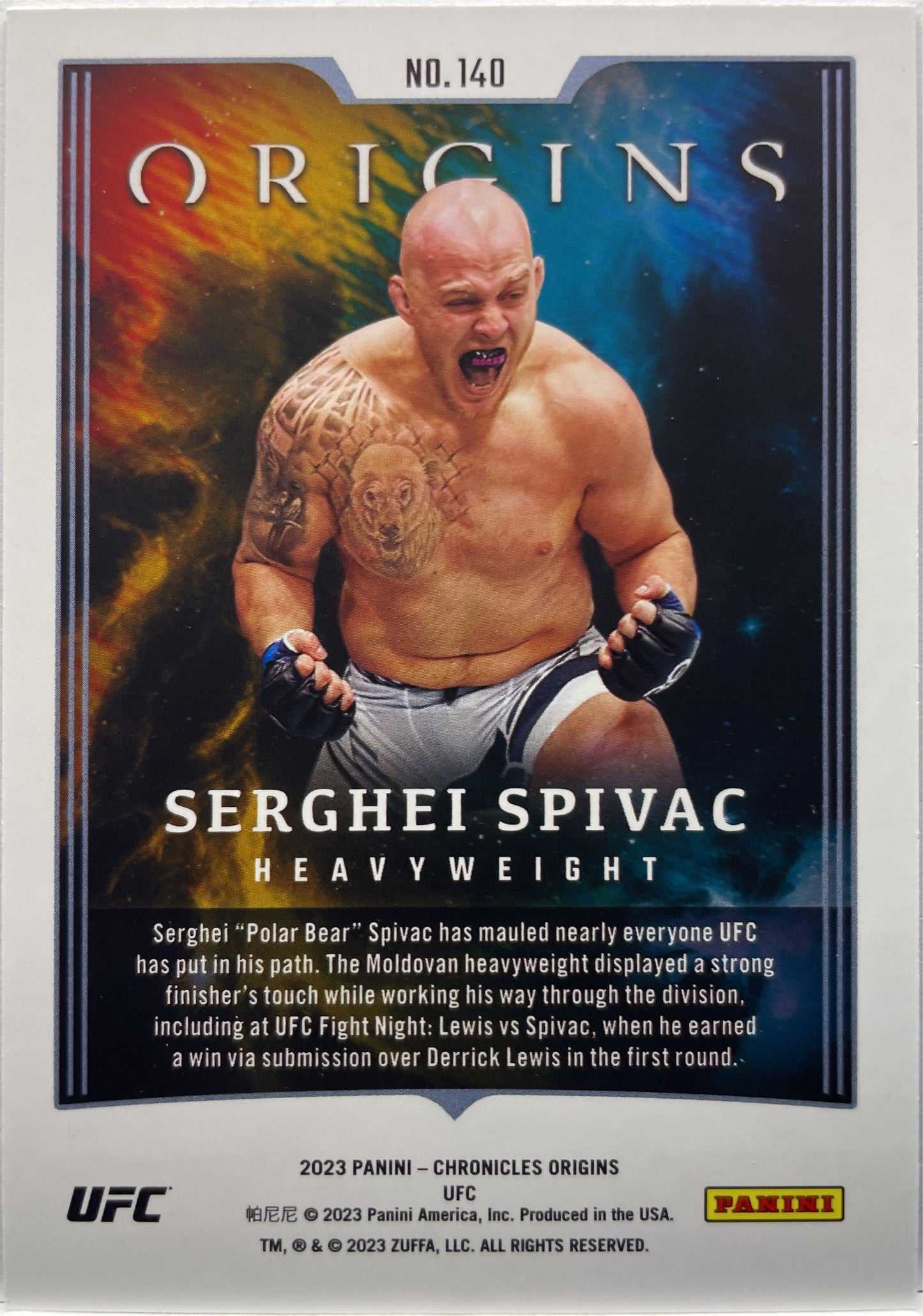 Serghei Spivac 90/199 Origins Red Chronicles UFC 2023