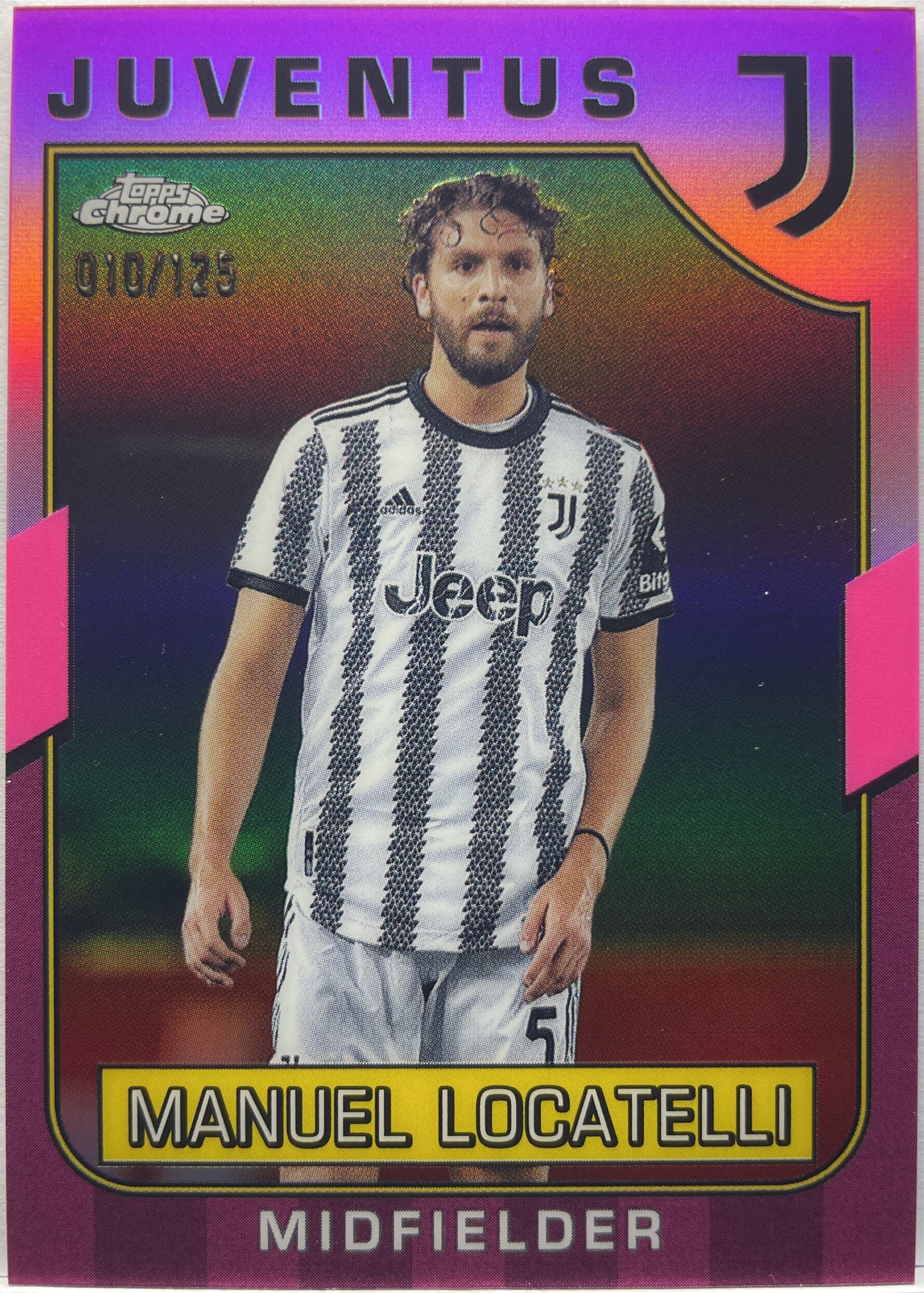 Manuel Locatelli 10/125 Pink Topps Chrome Juventus 2022/23