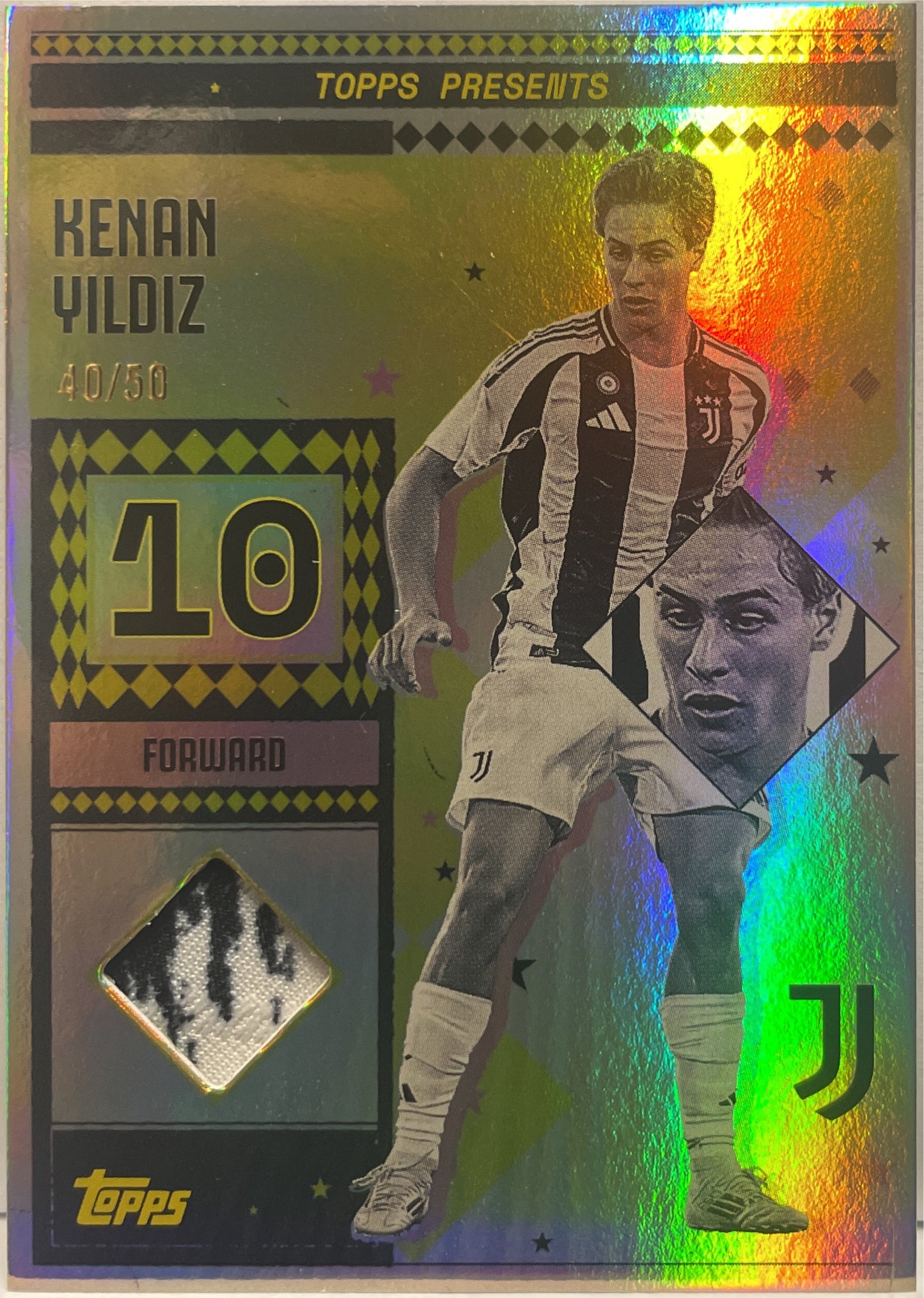 Kenan Yildiz 40/50 Patch Vintage Lady Relic Topps Juventus Premium Team Set 2024/25