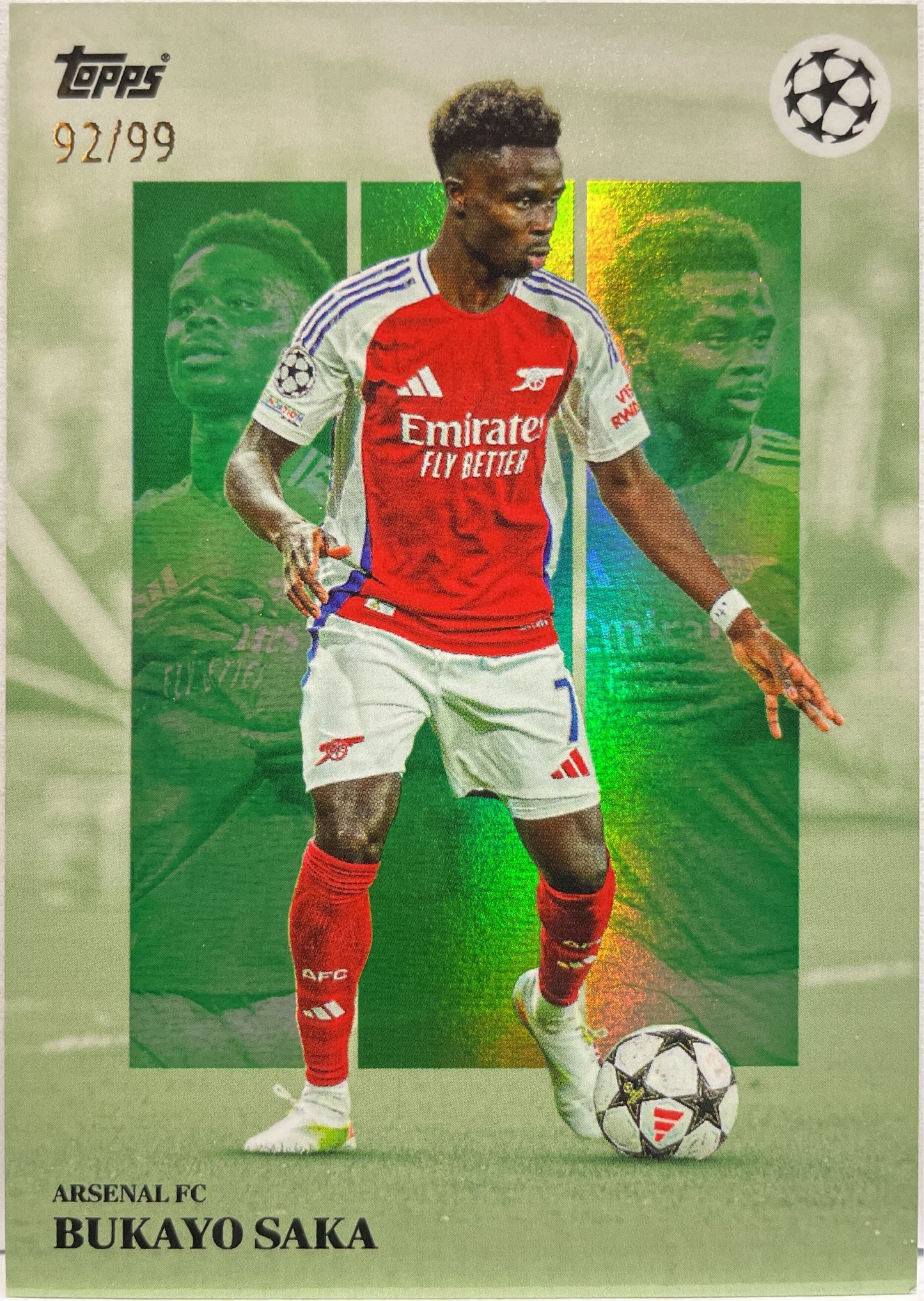 Bukayo Saka 92/99 Megaestrellas Green Topps Simplicidad 2024/25