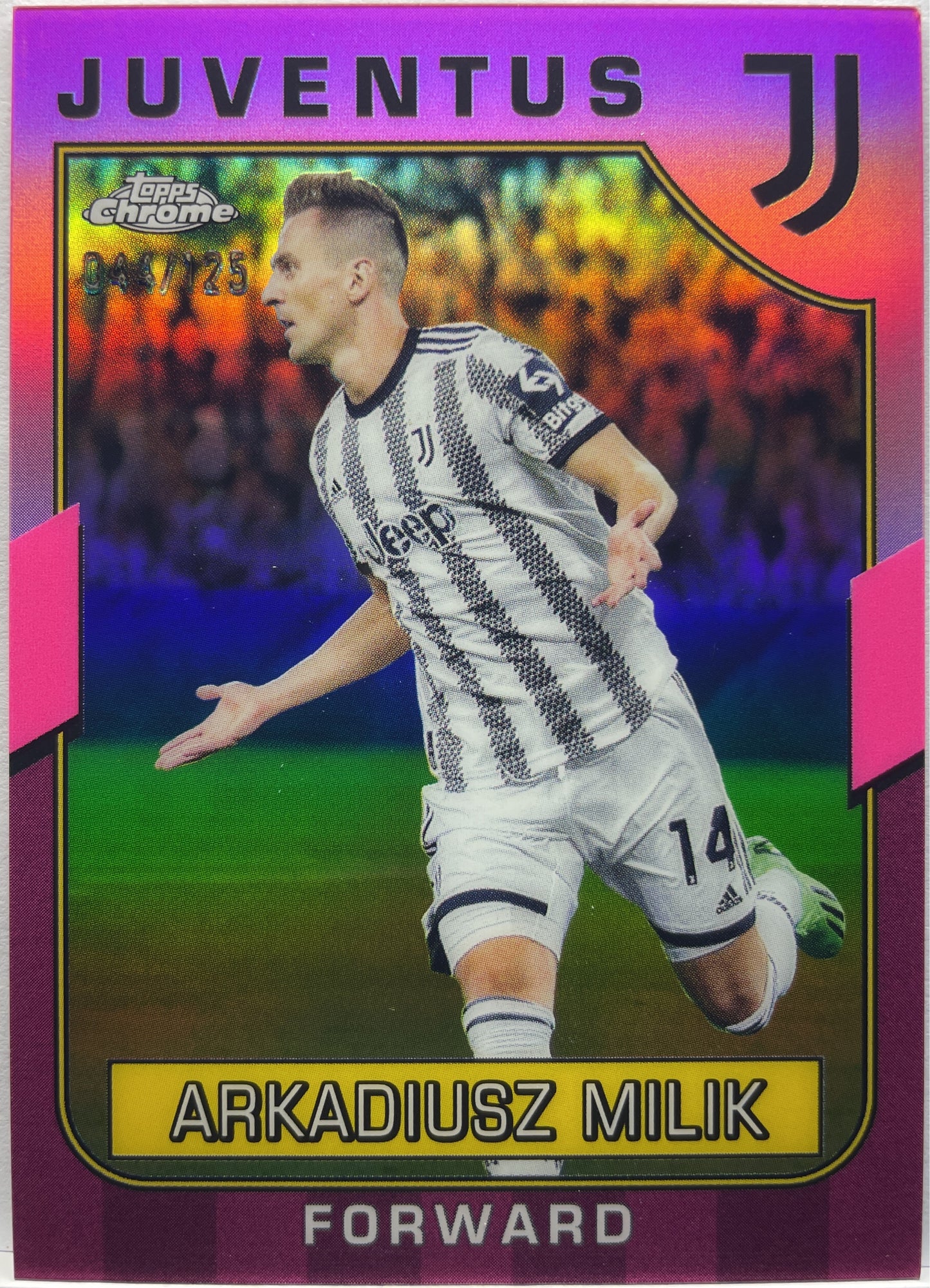 Arkadiusz Milik 44/125 Pink Topps Chrome Juventus 2022/23