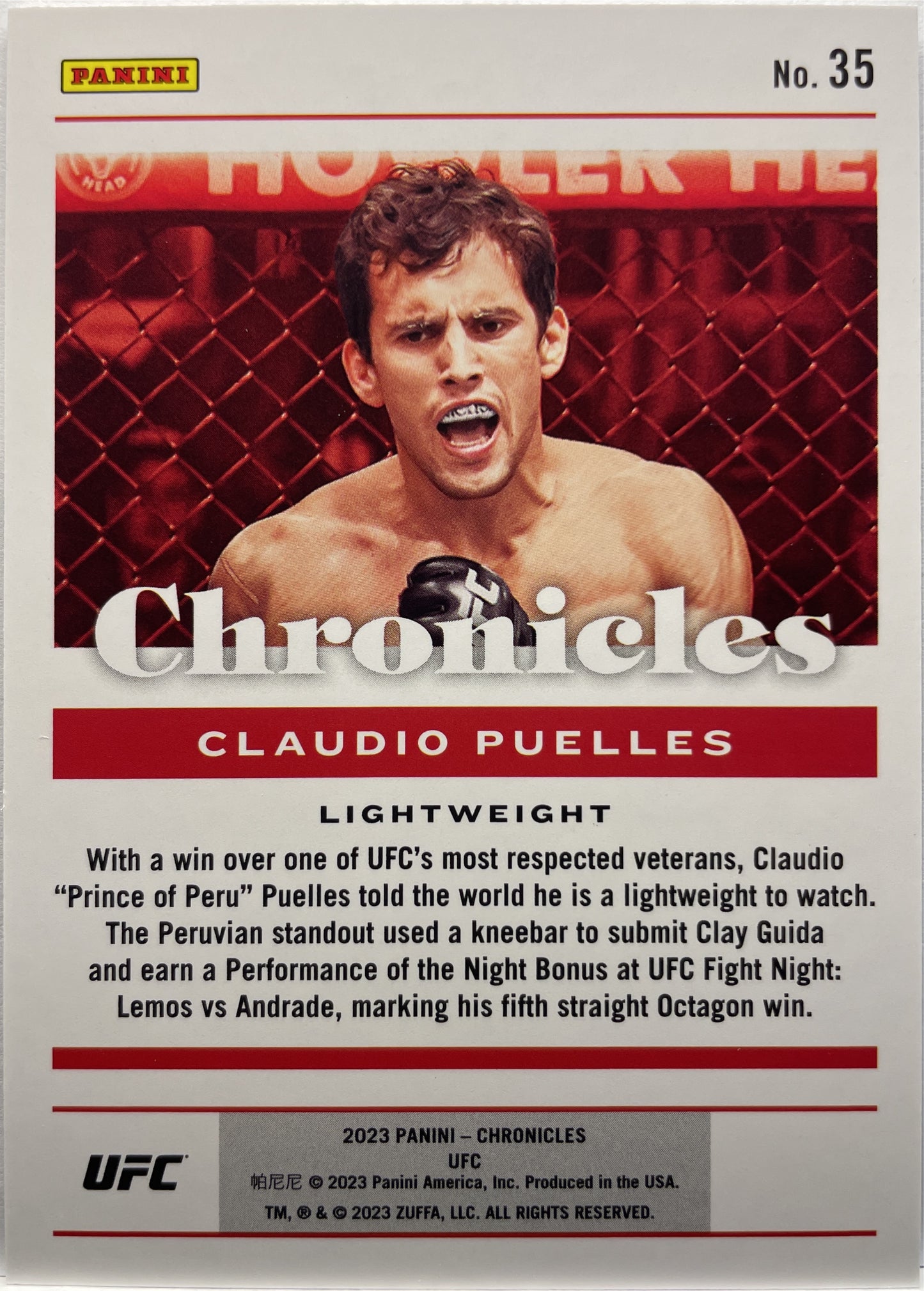 Claudio Puelles 34/199 Red Chronicles UFC 2023