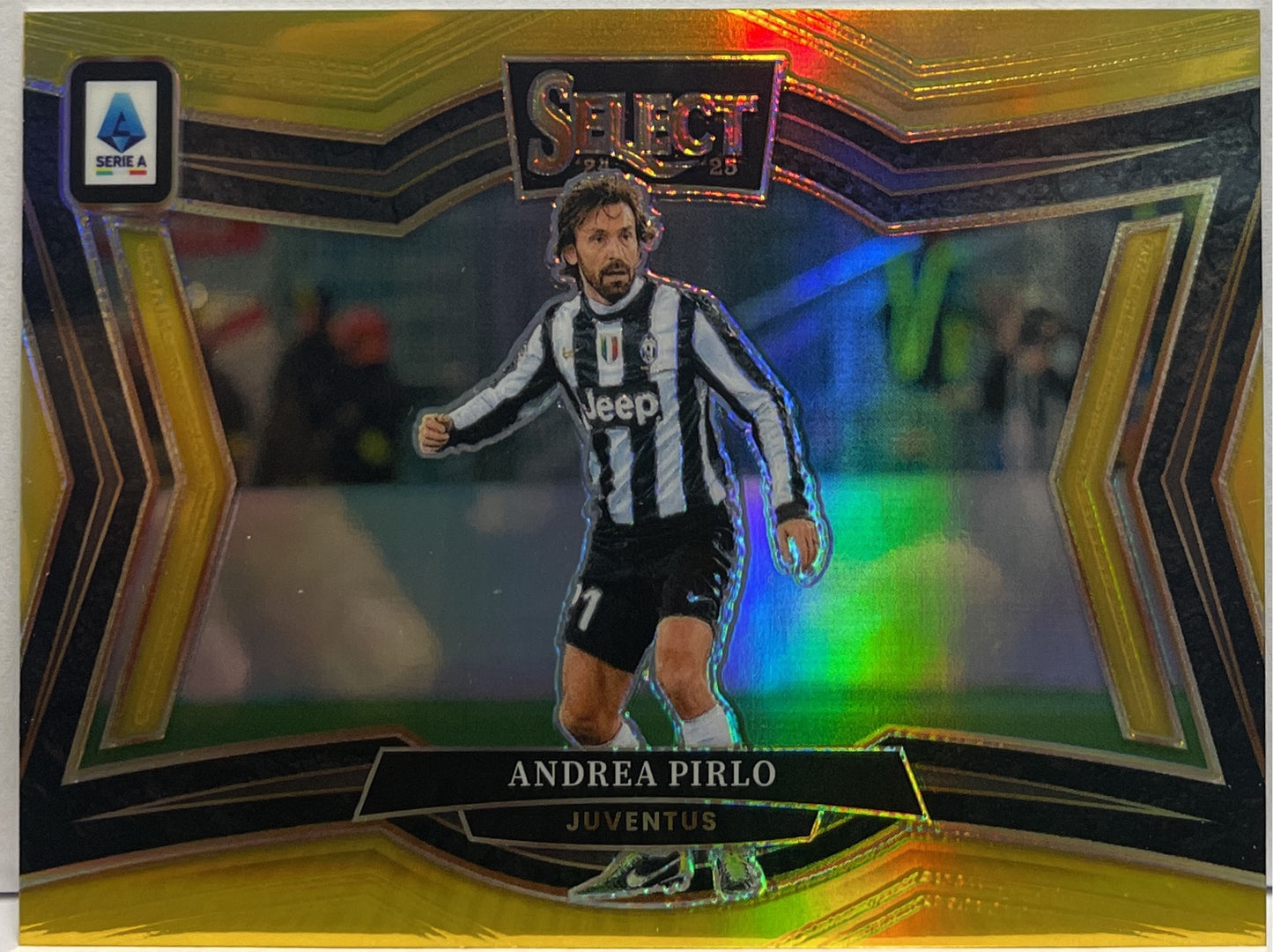 Andrea Pirlo 7/10 Field Level Gold Zebra Select Serie A 2024/25