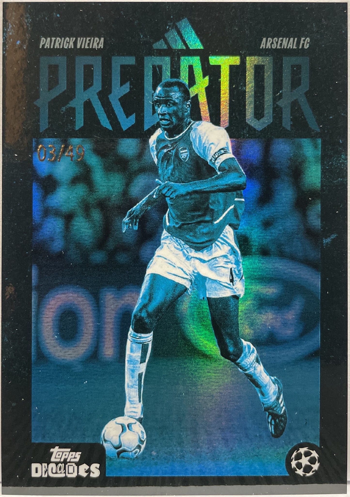 Patrick Vieira 3/49 Predator Blue Topps Decades 2024/25