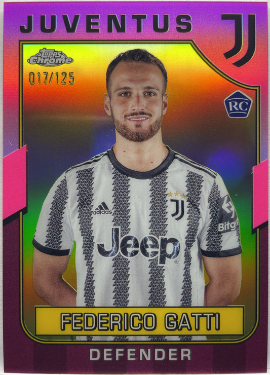 Federico Gatti 17/125 Rookie Pink Topps Chrome Juventus 2022/23