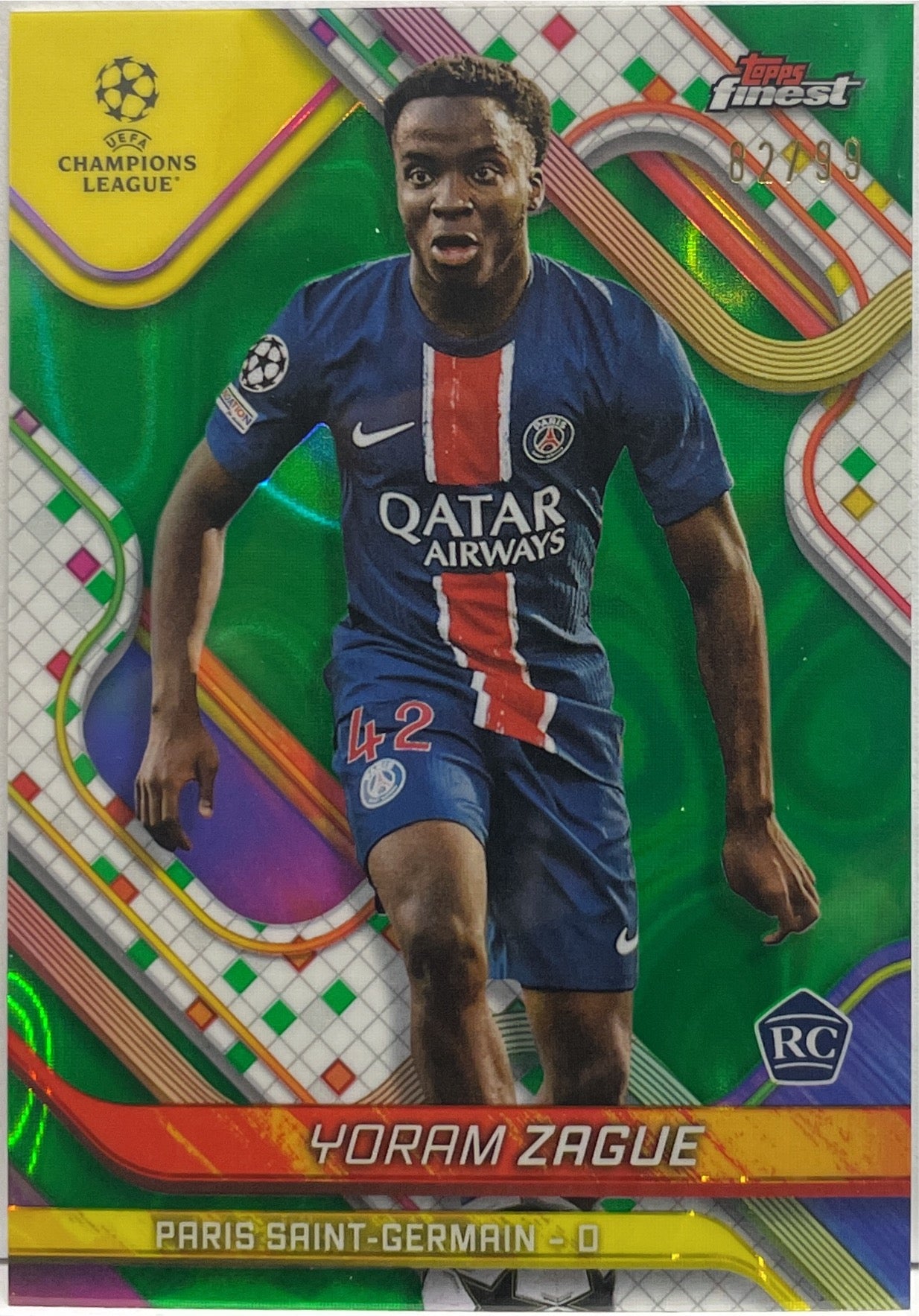 Yoram Zague 82/99 Rookie Green Lava Topps Finest UCC 2024/25