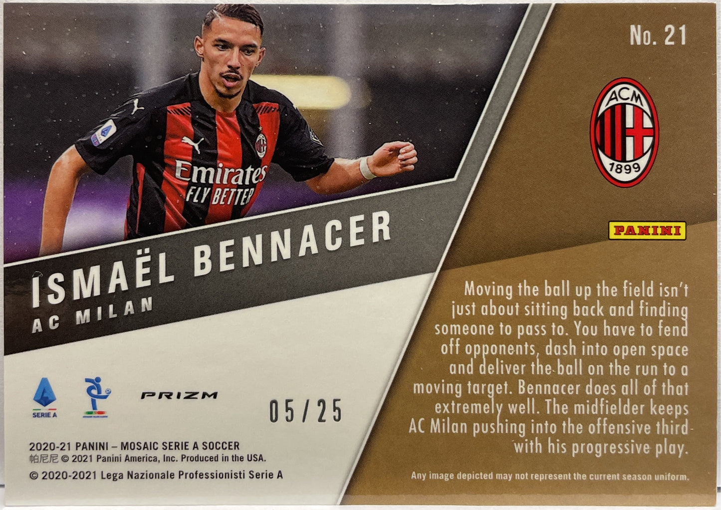 Ismael Bennacer 5/25 White Mosaic Serie A 2020/21
