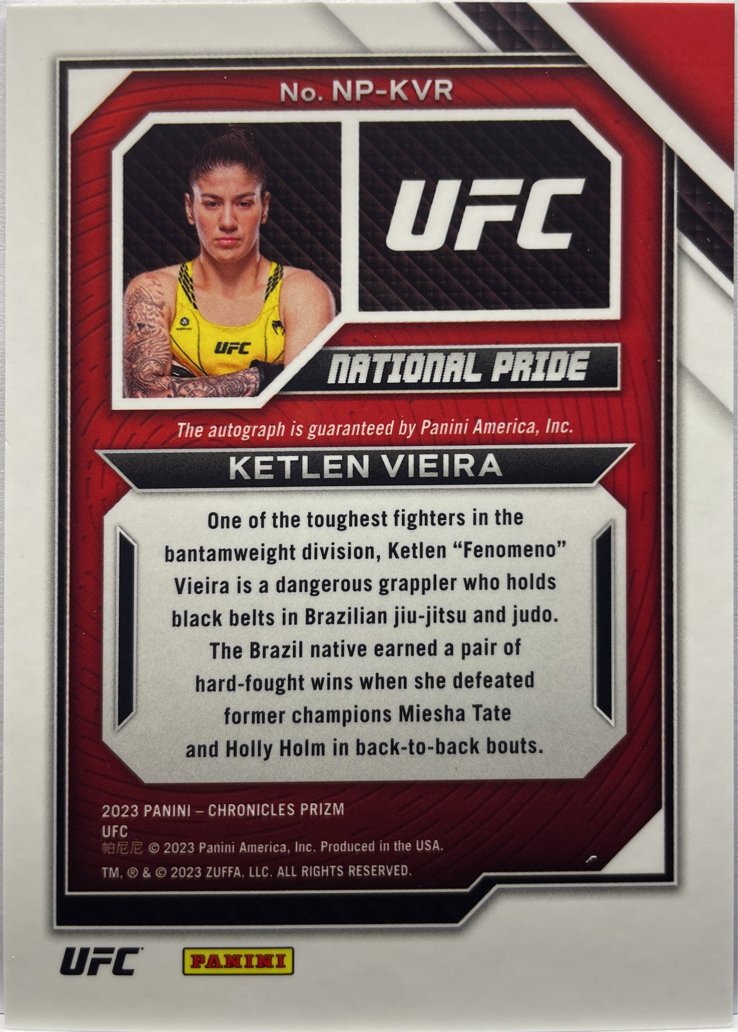 Ketlen Vieira Autograph Prizm Chronicles UFC 2023