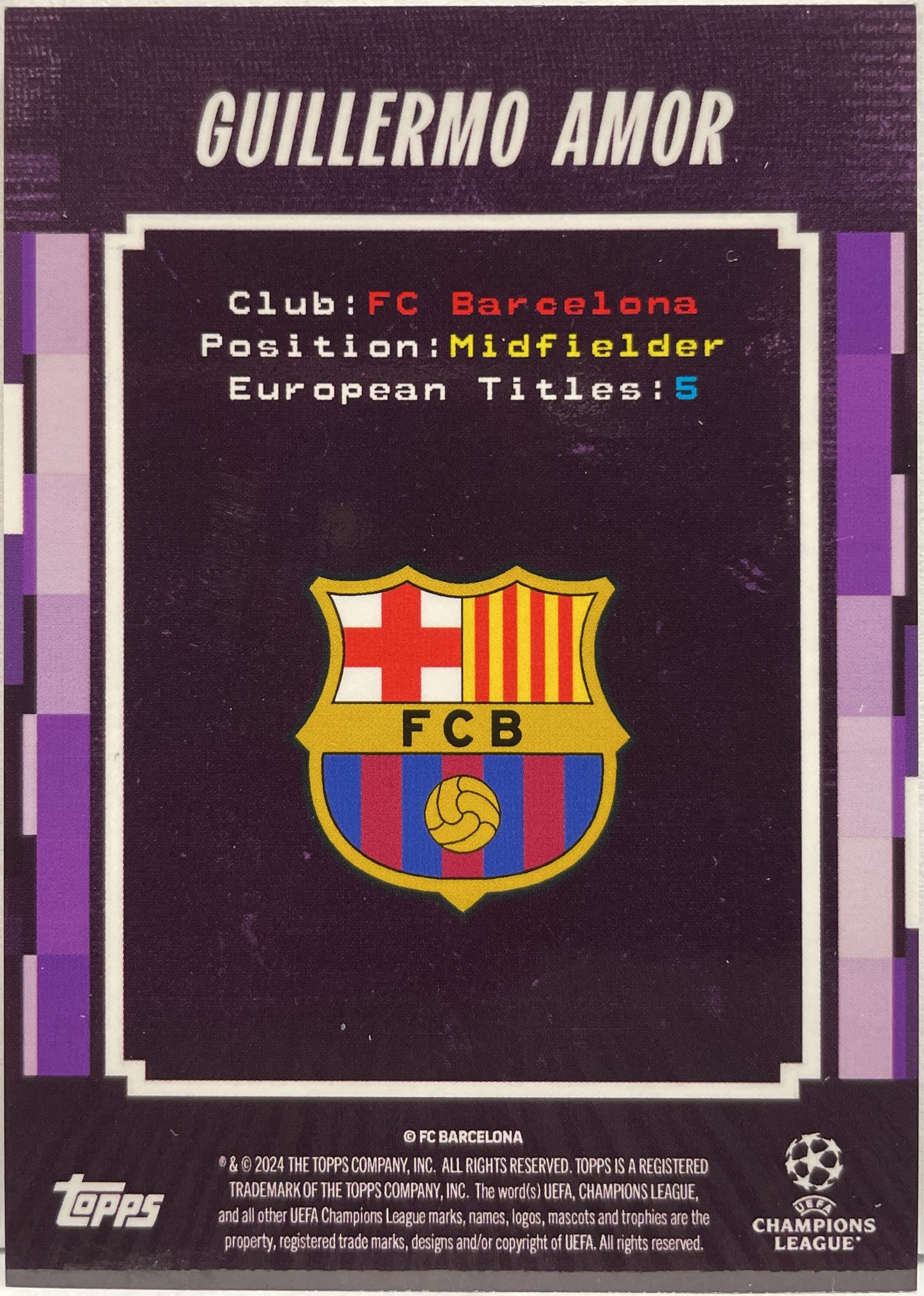Guillermo Amor 10/25 Terrace Heroes Purple Topps Decades 2024/25