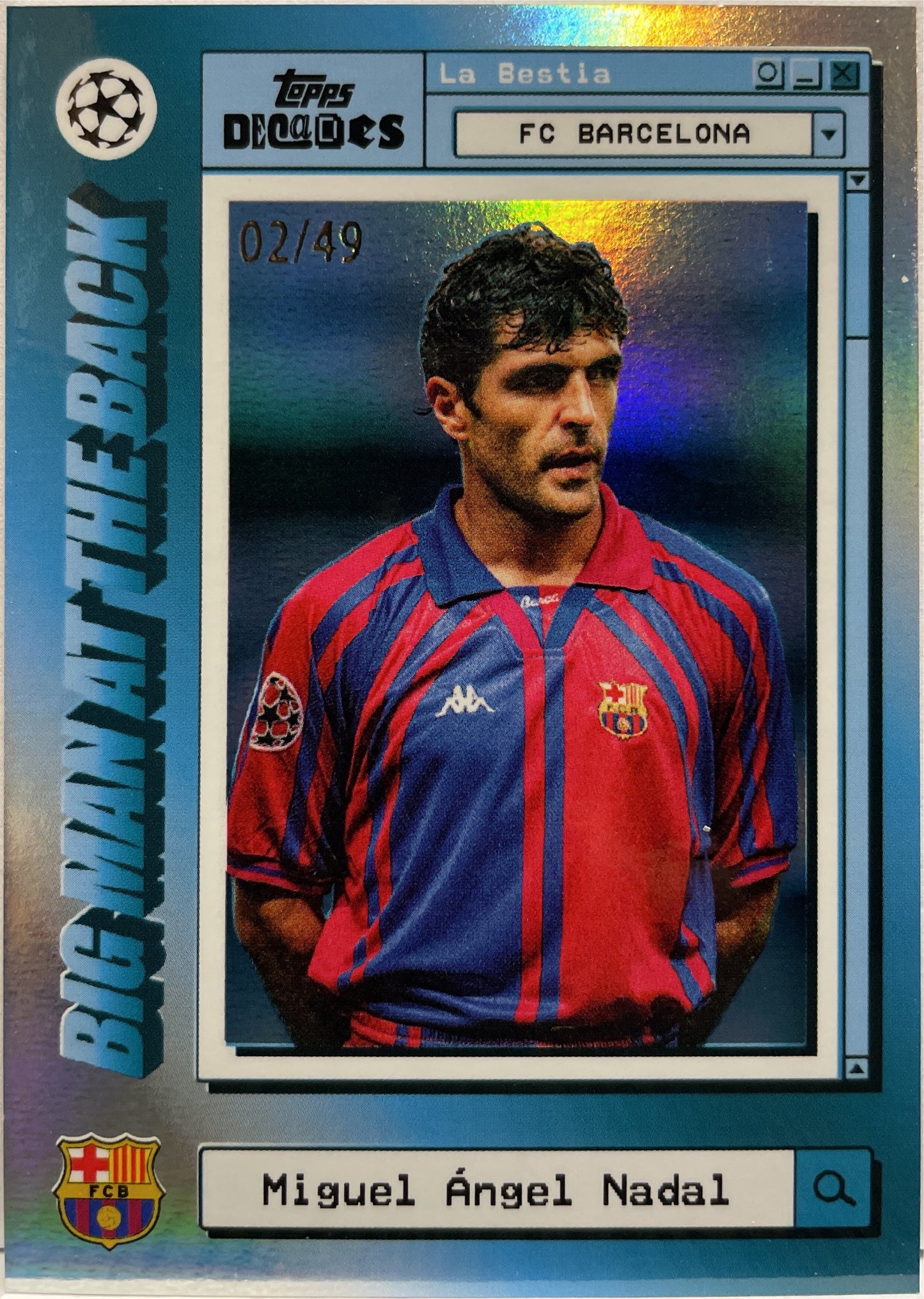 Miguel Angel Nadal 2/49 Big Man At The Back Topps Decades 2024/25