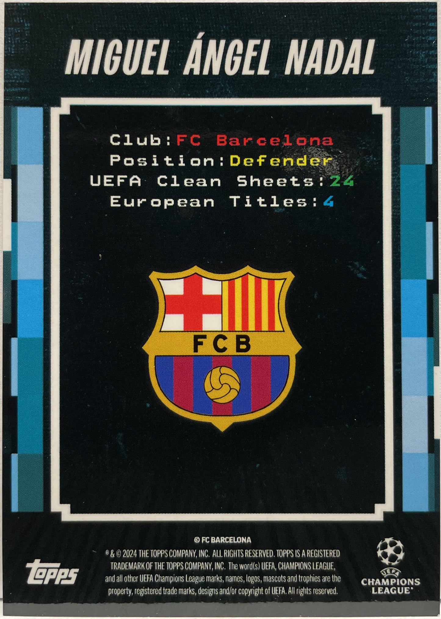 Miguel Angel Nadal 2/49 Big Man At The Back Topps Decades 2024/25