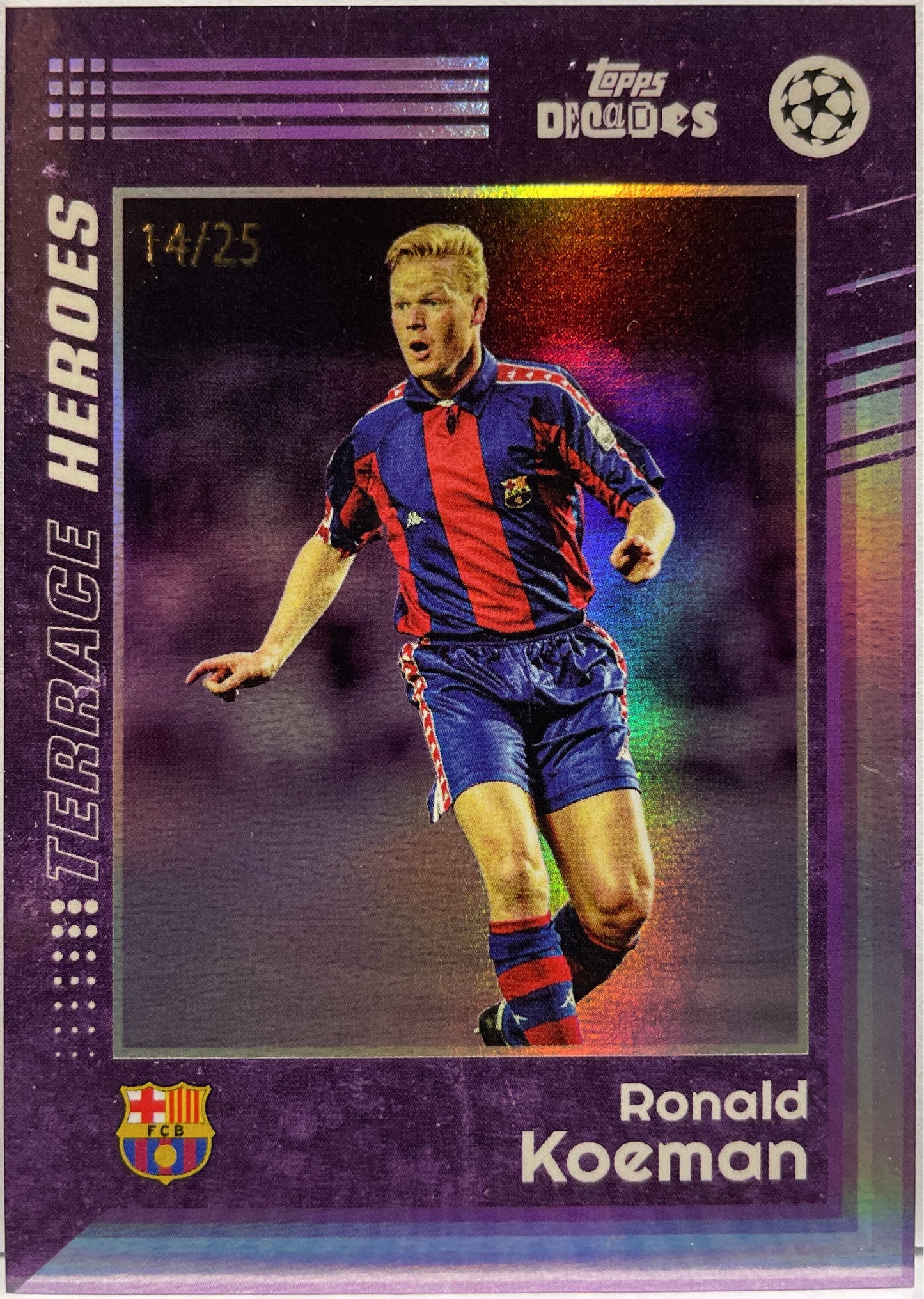 Ronald Koeman 14/25 Terrace Heroes Purple Topps Decades 2024/25