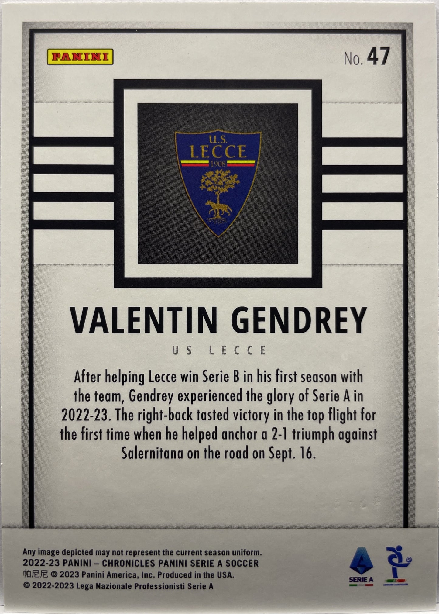 Valentin Gendrey 46/99 Rookie Chronicles 2022/23