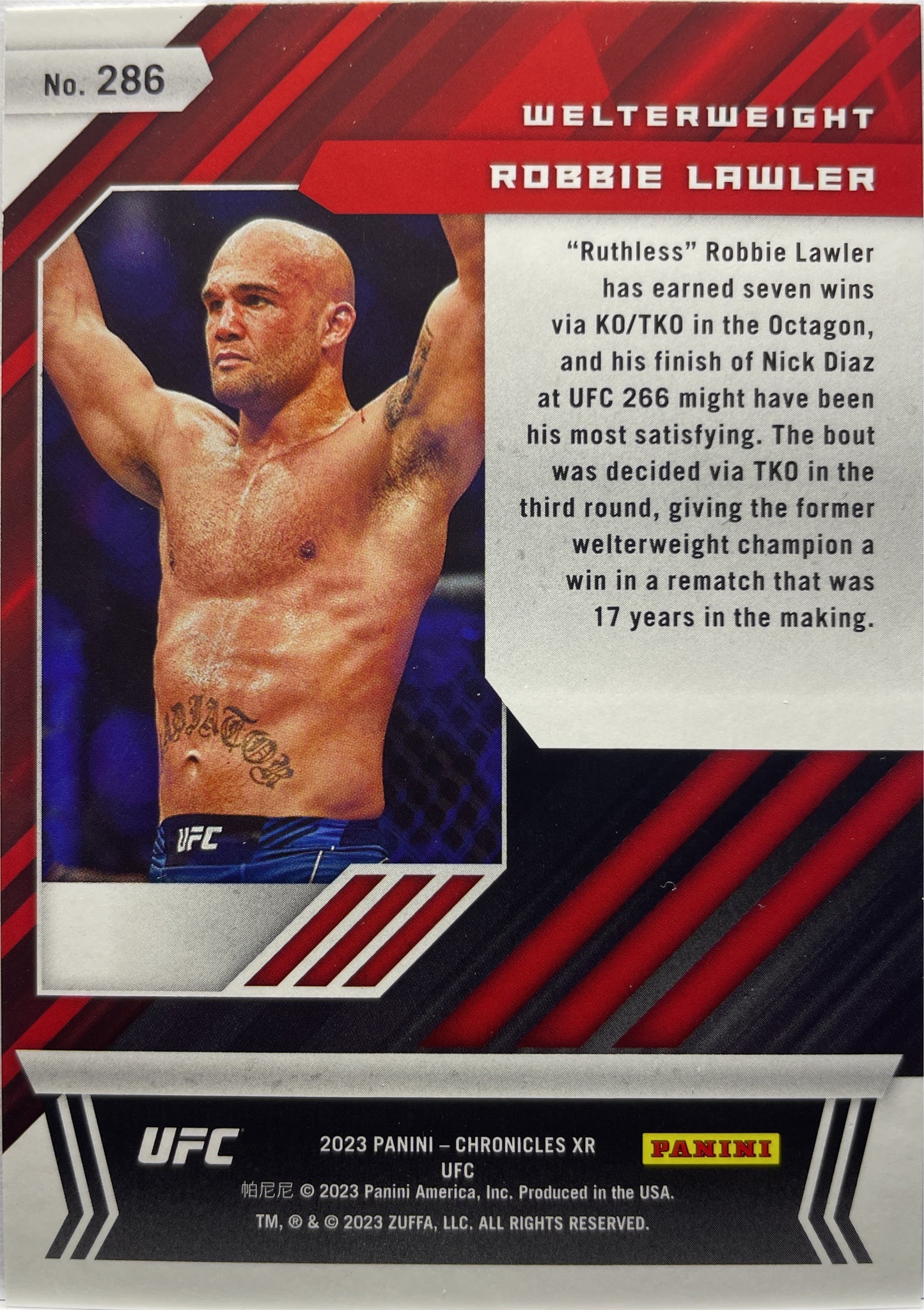 Robbie Lawler 10/49 XR Purple Chronicles UFC 2023