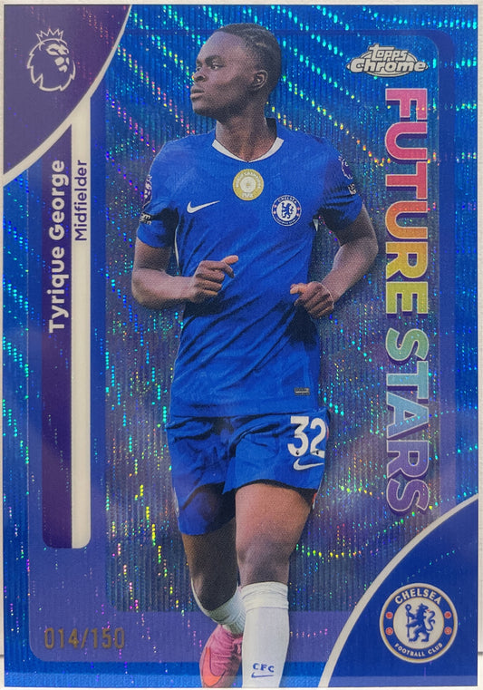 Tyrique George 14/150 Future Stars Blue Wave Topps Chrome Premier League EPL 2026
