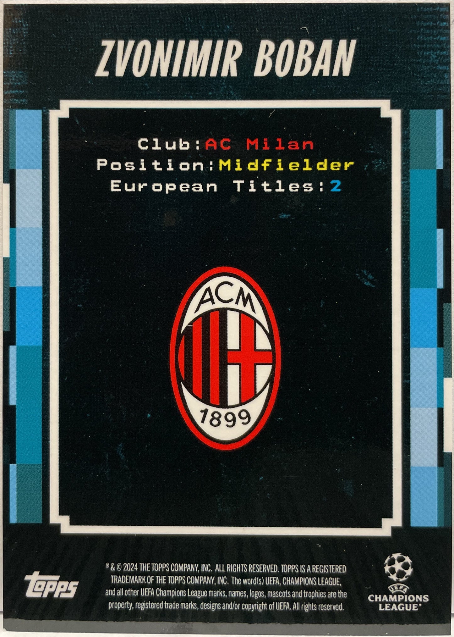 Zvonimir Boban 15/49 Terrace Heroes Blue Topps Decades 2024/25