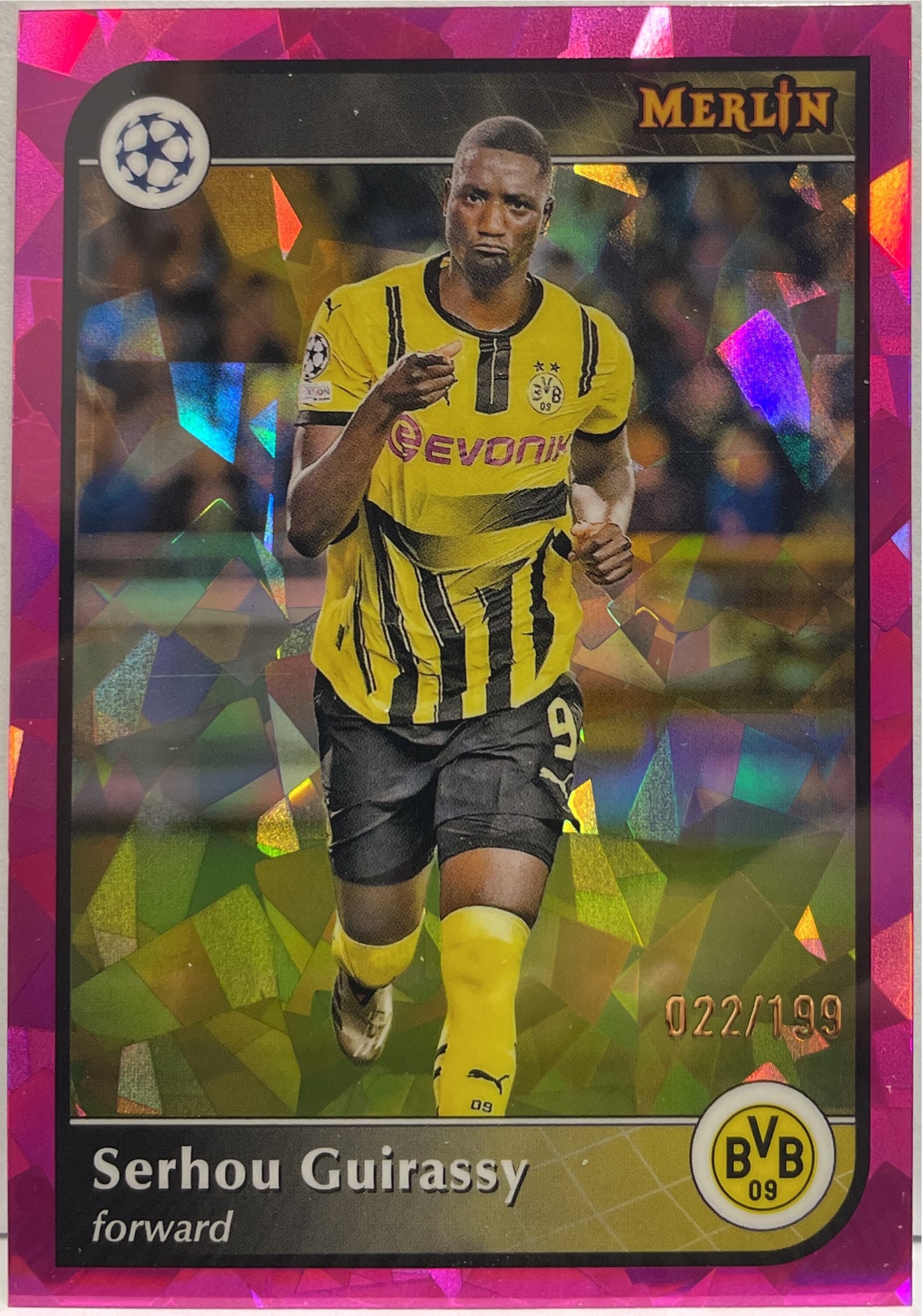 Serhou Guirassy 22/199 Pink Atomic Topps Merlin UCC 2024/25