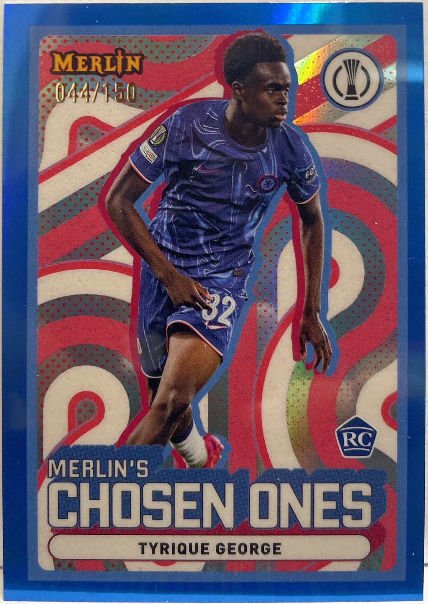 Tyrique George 44/150 Rookie Merli's Chosen Ones Blue Topps Merlin UCC 2024/25