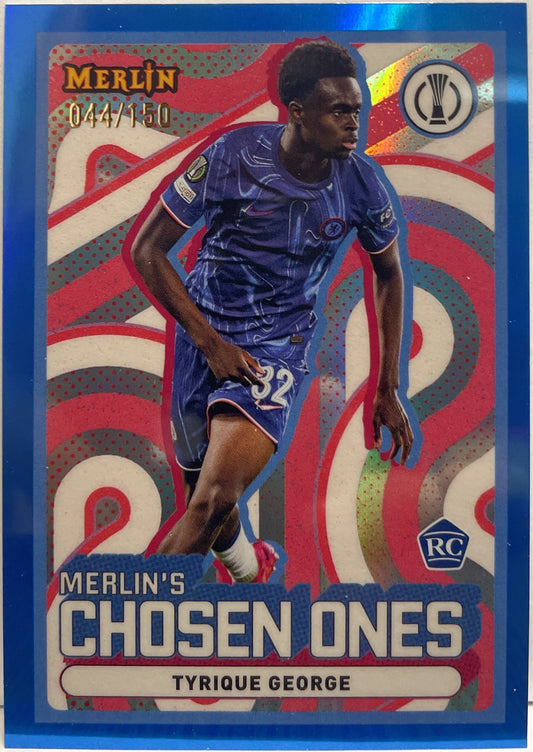 Tyrique George 44/150 Rookie Merli's Chosen Ones Blue Topps Merlin UCC 2024/25