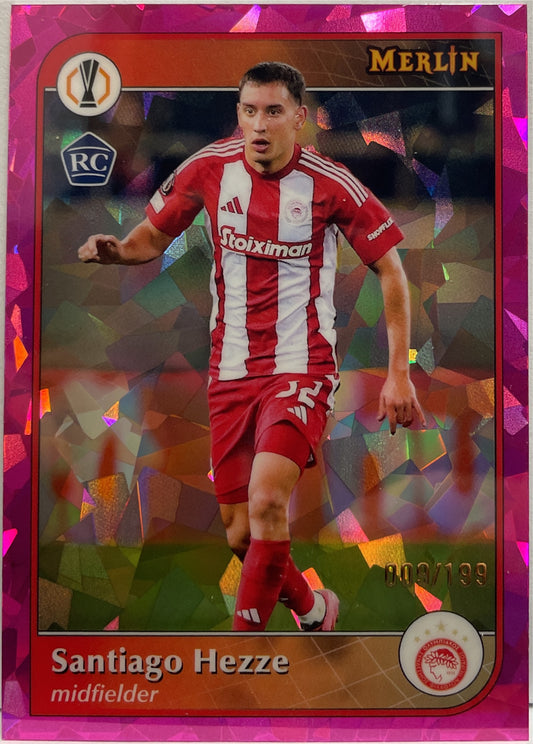 Santiago Hezze 9/199 Rookie Pink Atomic Topps Merlin UCC 2024/25