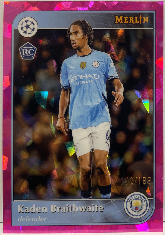 Kaden Braithwaite 192/199 Rookie Pink Atomic Topps Merlin UCC 2024/25