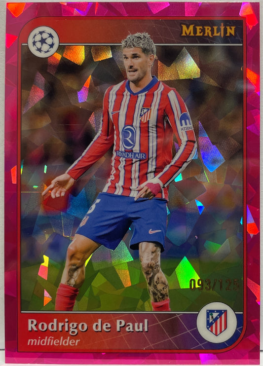 Rodrigo De Paul 93/125 Magenta Atomic Topps Merlin UCC 2024/25