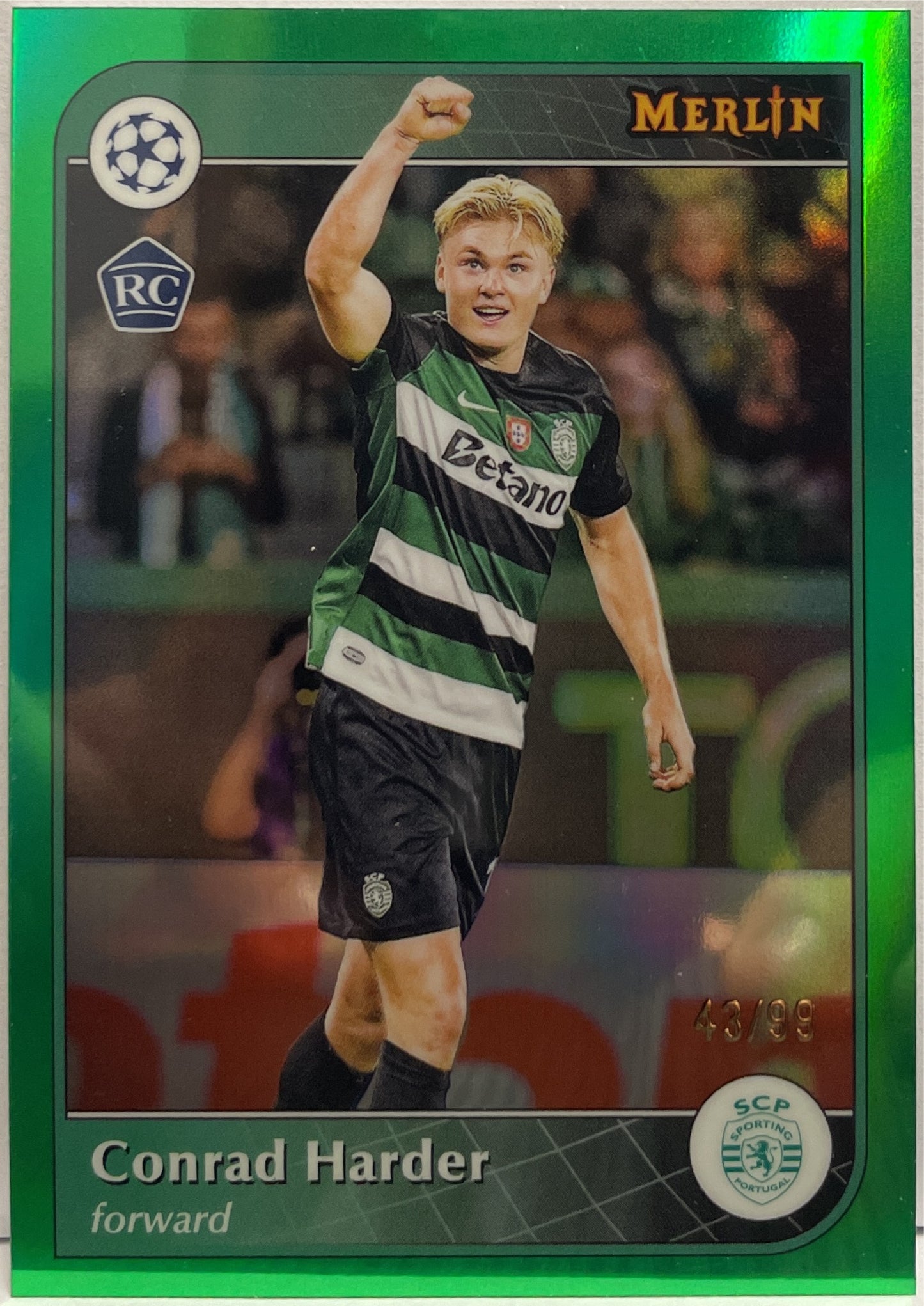 Conrad Harder 43/99 Rookie Green Topps Merlin UCC 2024/25
