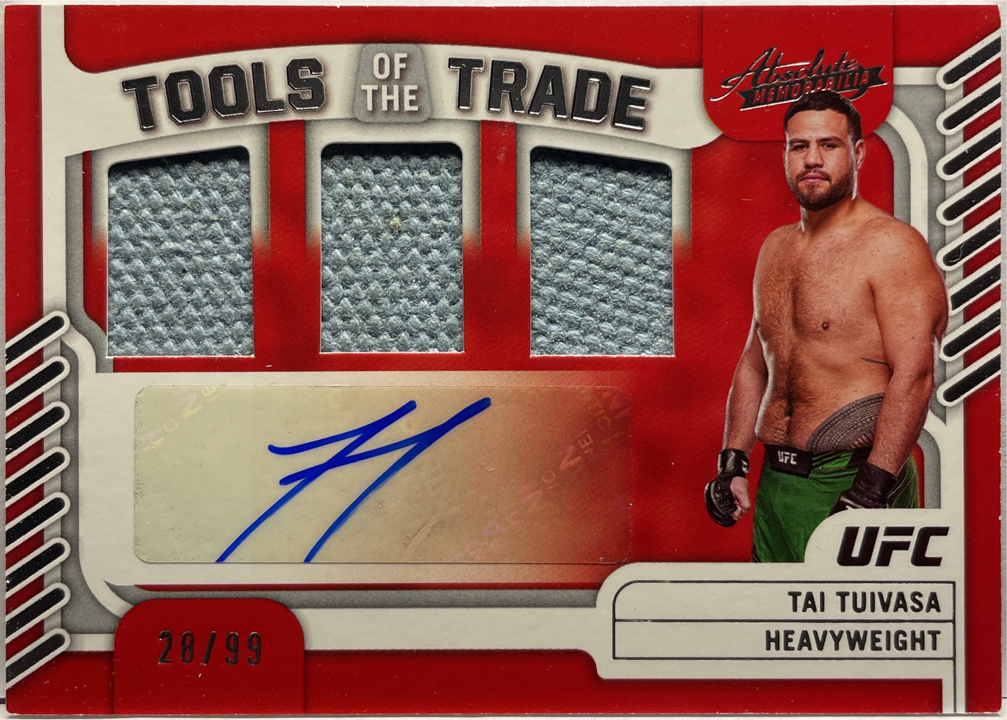 Tai Tuivasa 28/99 Patch Autograph Tools Of The Trade Absolute Chronicles UFC 2023