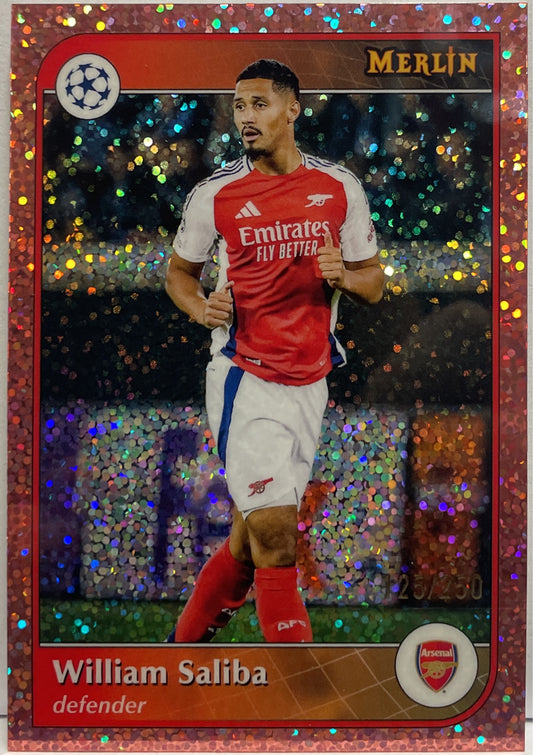 William Saliba 125/250 Rose Gold Speckle Topps Merlin UCC 2024/25