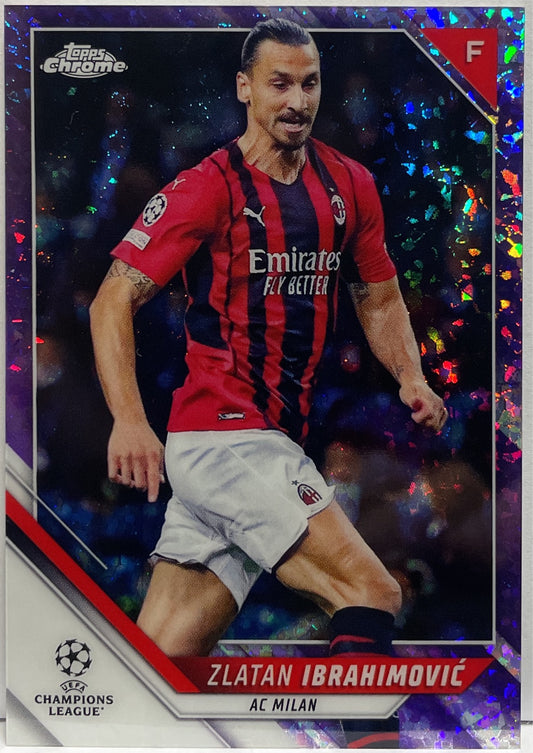 Zlatan Ibrahimovic 142/250 Purple Mini Diamond Topps Chrome UCL 2021/22