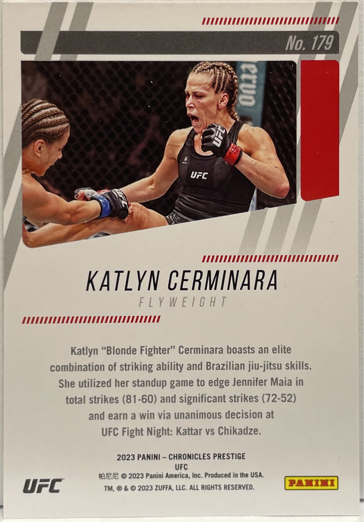 Katlyn Cerminara 68/99 Prestige Blue Panini Chronicles UFC 2023