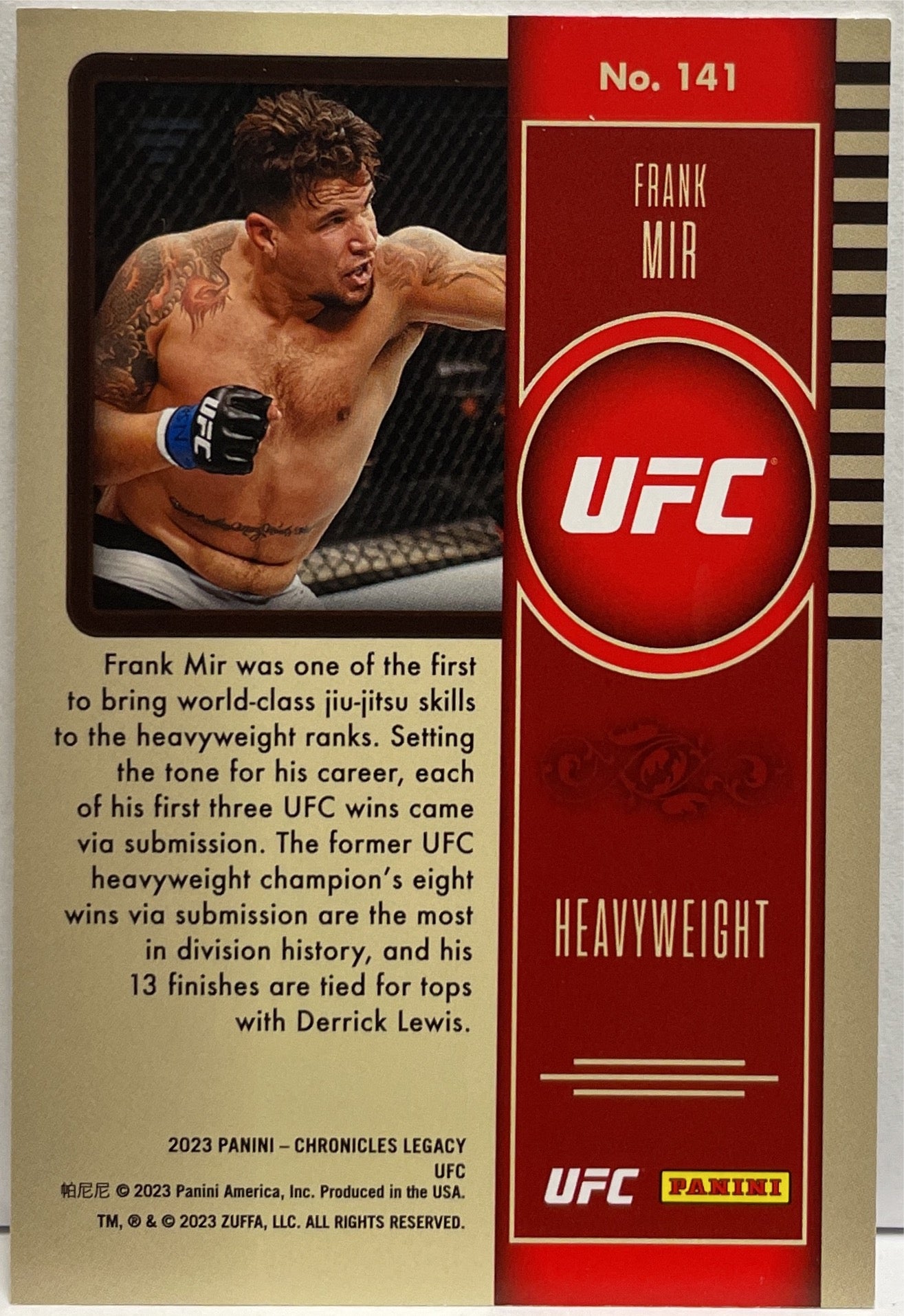 Frank Mir 84/199 Legacy Panini Chronicles UFC 2023