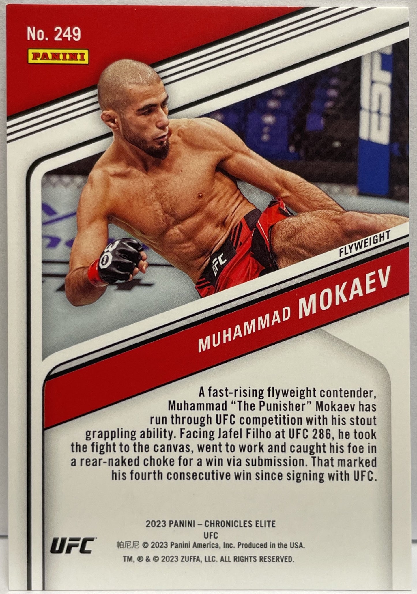 Muhammad Mokaev 61/99 Rookie Elite Panini Chronicles UFC 2023