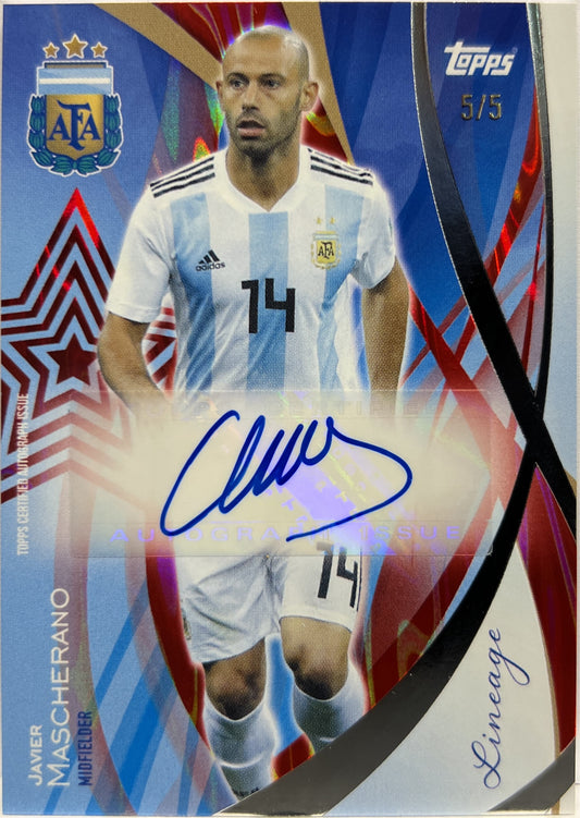 Javier Mascherano 5/5 Autograph Red Topps Lineage Argentina 2024