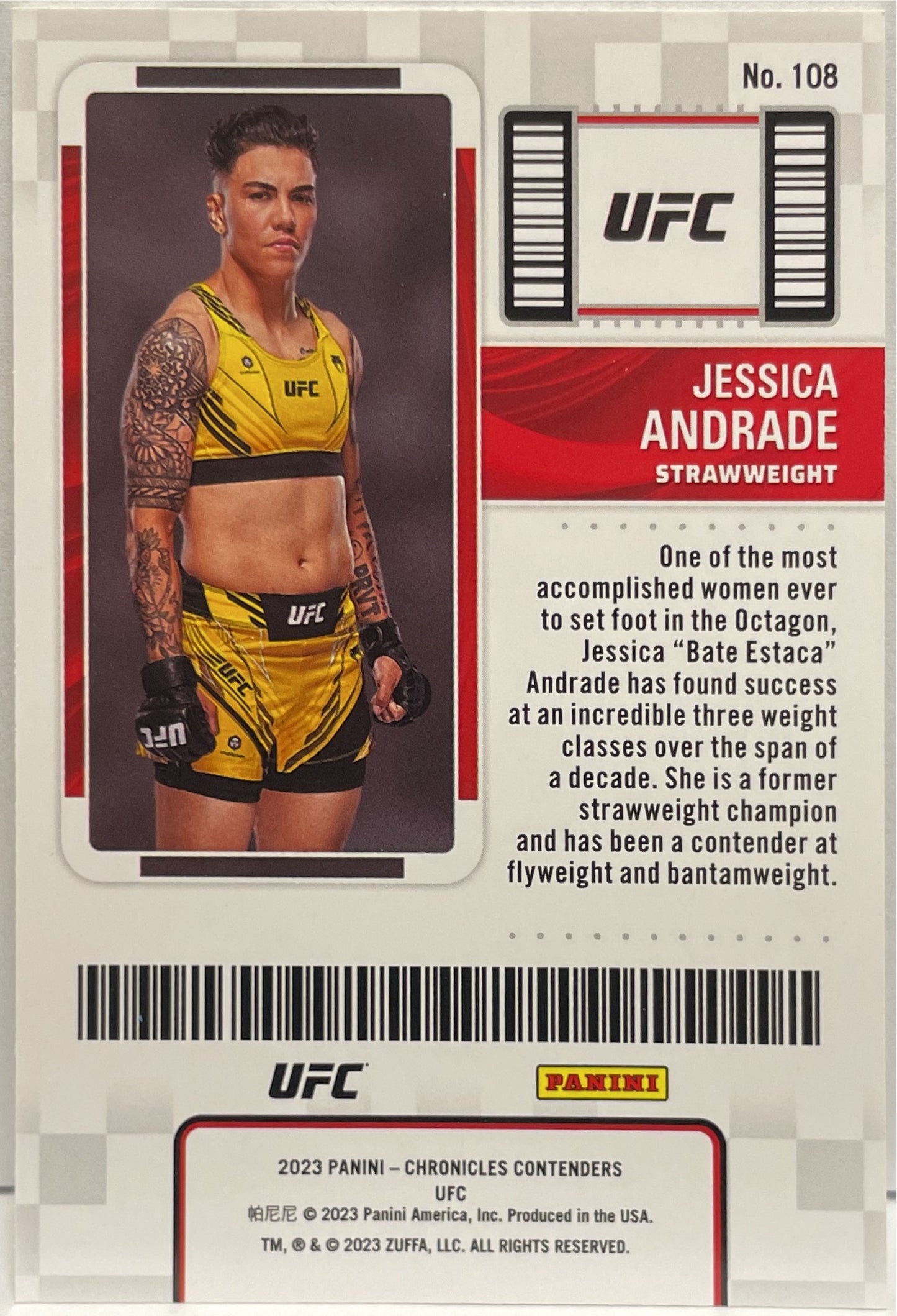 Jessica Andrade 39/49 Season Ticket Purple Panini Chronicles UFC 2023