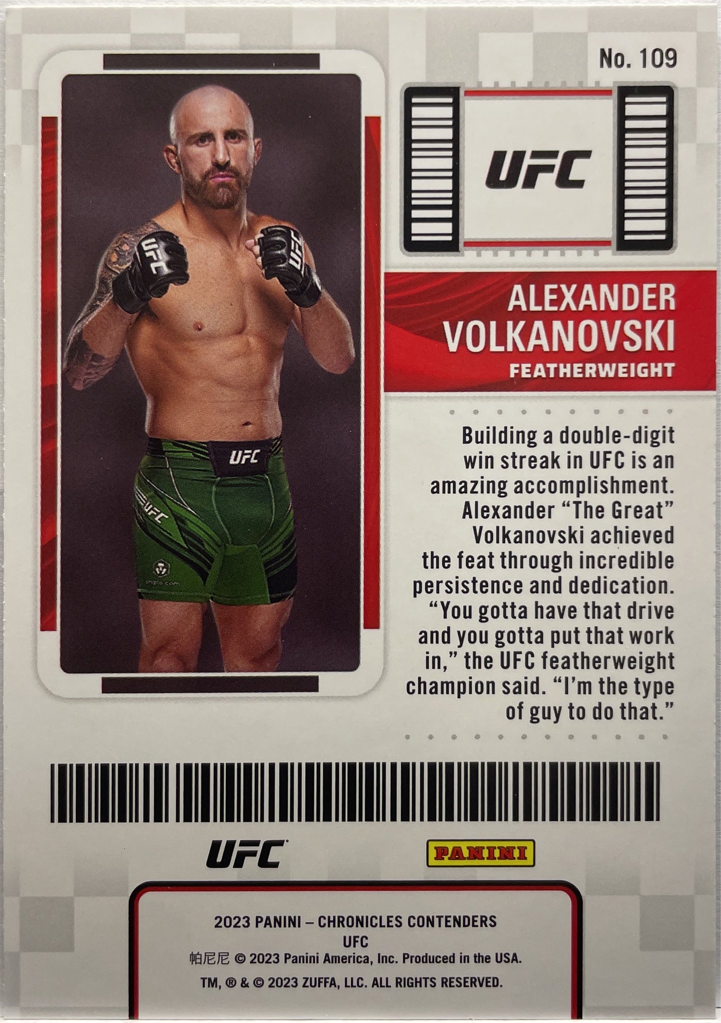 Mancolista-Contenders Season Ticket-Panini Chronicles UFC 2023