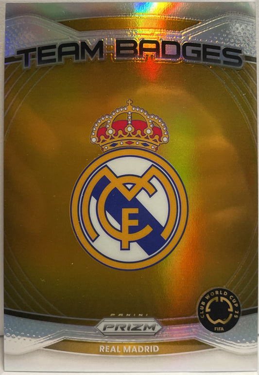 Real Madrid Team Badge Refractor Panini Prizm Fifa Club World Cup 2025