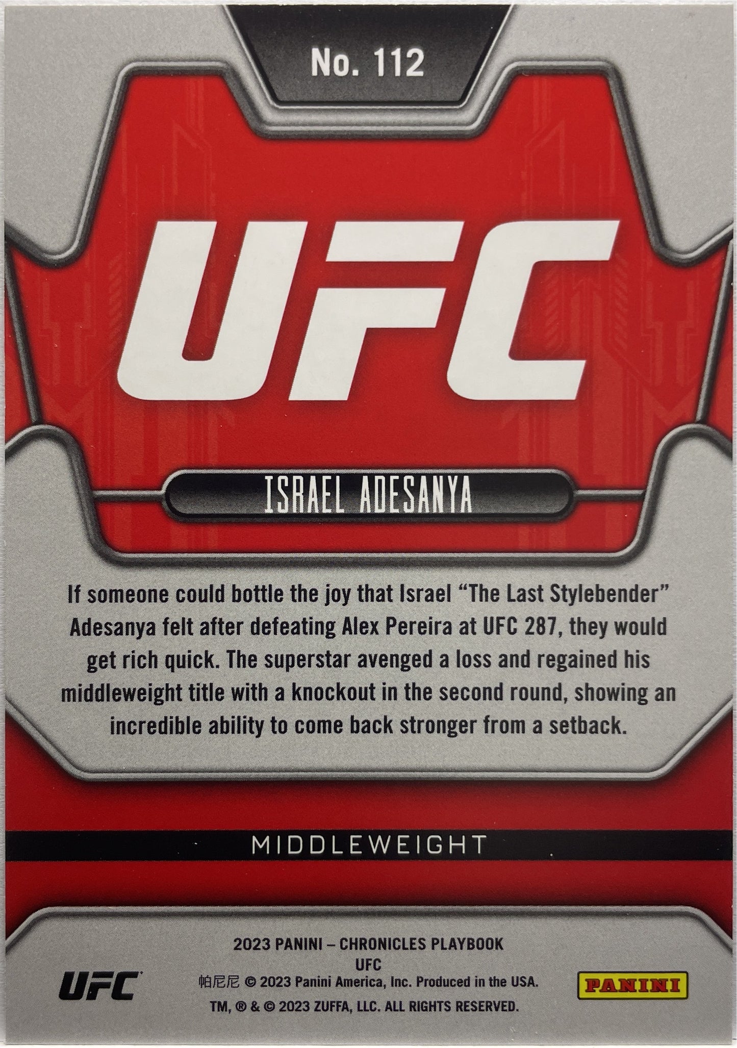 Mancolista-Playbook-Panini Chronicles UFC 2023